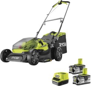 -30%y -40€ con cupón: 309,99€- AMAZON – RYOBI – Cortacésped 18V One+ Brushless Ø 37 cm – 2 Baterías 4,0Ah – Recogida y Mulching – Recogedor Semirrígido 45L – Empuñaduras Ergonómicas Vertebrae – Ajuste de la Altura de Corte – RY18LMX40A-240