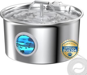 17,99€ Dto.-40% – AMAZON – Fuente de Agua para Gatos de Acero Inoxidable. Dispensador Automático de Agua para Mascotas. Más seguro y más duradero que los dispensadores de agua para mascotas de plástico.