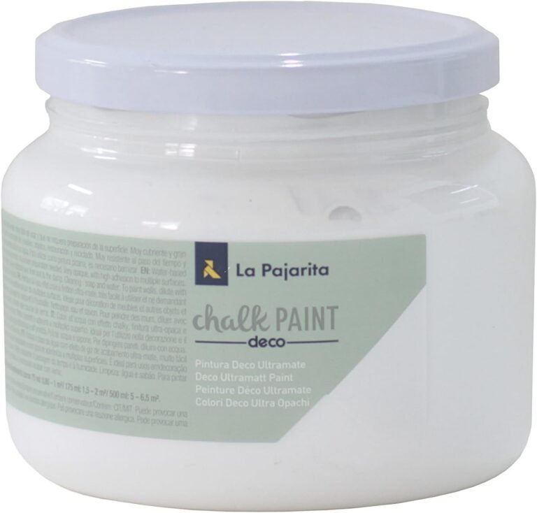 4,99€ Ahorras 66 % – AMAZON – La Pajarita Pintura Chalk Paint Cp-01 Blanco Nube 500 ML. Pintura al agua con efecto tiza de acabado ultra-mate, muy fácil de usar y que no requiere preparación de la superficie ni imprimación