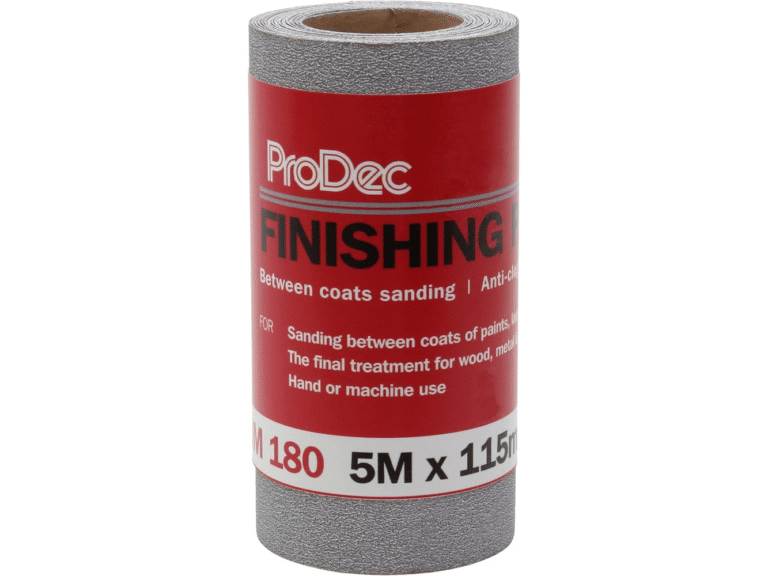 2,78€ Ahorras 61% – AMAZON -ProDec Rollo de 5m de papel de lija de grano medio 180 para lijar entre capas de pintura o barniz – Rollo de papel de lija de 115mm de ancho compatible con lijadoras de máquina y lijadoras manuales