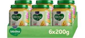 5,20€ Ahorras 45%- AMAZON – Blédina Tarritos de Crema de Verdura y Pollo para Bebé. Tarritos Blédina Fuente de Omega 3, Sin Sal Ni Azúcares Añadidos y Sin Gluten. Desde los 6 Meses, Pack 6x200g. Comida lista para consumir tras calentarla a 37ºC. Cuando se caliente, con una cuchara remover bien el producto para verificar la temperatura antes de servir.