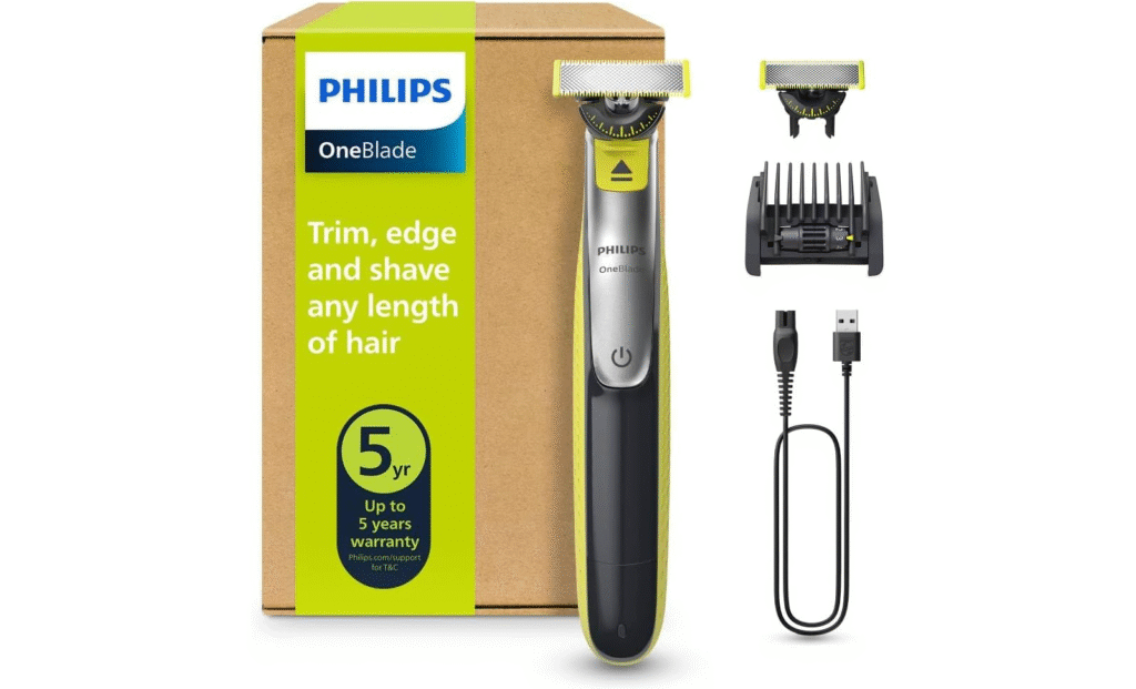 28,99€ Ahorras 28,99€ -AMAZON – Philips OneBlade 360 – Maquinilla de Afeitar Híbrida, Barbero Eléctrico y Afeitadora, 2 Cuchillas 360, Peine-Guía Ajustable 5 en 1 (modelo QP2734/30). Sse puede usar en la ducha, en seco o en húmedoe puede usar en la ducha, en seco o en húmedo