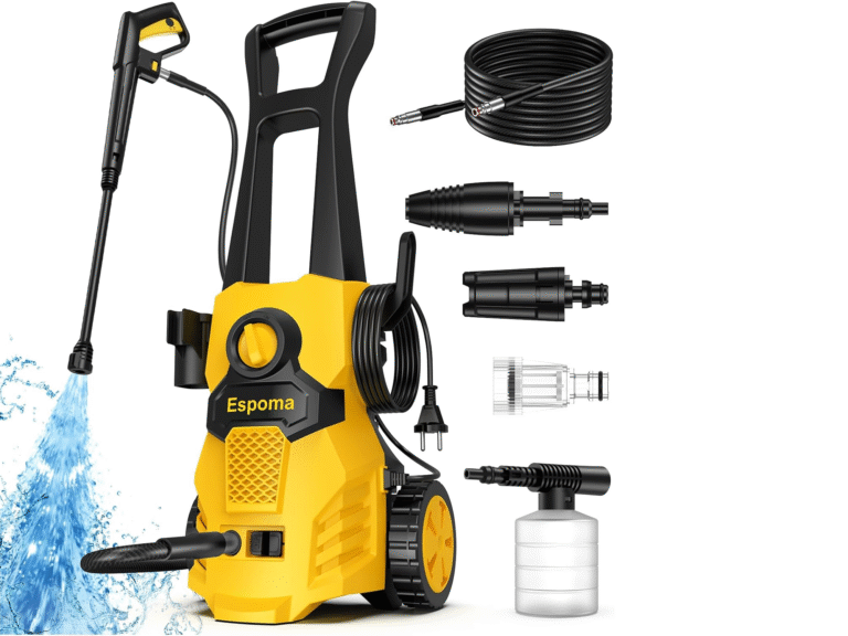 85,99€ Ahorras 39% – AMAZON -Hidrolimpiadora de Alta Presión, 120 Bar, Caudal de 380 l/h, área de Trabajo 30 m²/h, Ideal para Hogar, Jardín y Coche –Incluye Manguera de 7m, Bomba de Aluminio, Radio de Acción 12m. Para limpiar superficies domésticas y exteriores de tamaño medio, como coches, bicicletas, muebles de jardín, terrazas, piscinas, vallas y suelos de piedra.