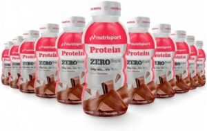 8,00€ Ahorras 73% – AMAZON – NUTRISPORT Protein Zero | Bebida Deportiva 12 x 330 ml | Batidos de Leche para Masa Muscular | Suplementos Gym sabor Chocolate | suplemento deportivo diseñado para quienes buscan un mantenimiento proteico eficaz. Cada batido de 330ml aporta 15g de proteínas de leche de alta calidad, esenciales para el desarrollo de la masa muscular tras tus sesiones de gimnasio. Una forma técnica y deliciosa de nutrir tus músculos.