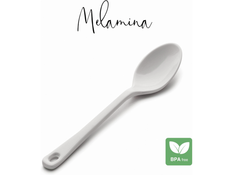 1,10€ Ahorras 76% – AMAZON – LACOR 63600 – Cuchara Lisa de melamina clásica, 18 cm, Color Blanco. Util para evitar las cucharas de metal. Apto para lavado en lavavajillas