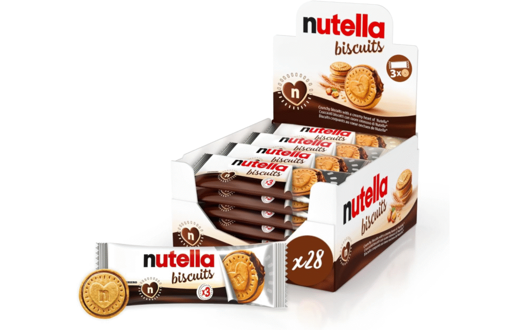 13,20€ Ahorras 53% – AMAZON – Nutella Galletas – Galletas doradas y crujientes corazón Nutella – Formato familiar – Ideal para merienda y compartir – 28 x 3 galletas. Un biscuit pensado para ser compartido, alrededor de una pausa o merienda para aún más momentos de placer agradable