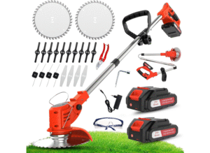 27,99€ Ahorras 53% – AMAZON – OUTIGO Cortacésped de batería inalámbrico, on 4 Tipos de Accesorios de Corte, 2 baterías de 21V, Plegable y Regulable, jardín y terraza. Corta fácilmente las malas hierbas y ramas no deseadas del jardín. Equipado con dos baterías de iones de litio recargables con cargador rápido, la tarea de deshierbe en el césped del jardín se puede completar de manera eficiente y sencilla.