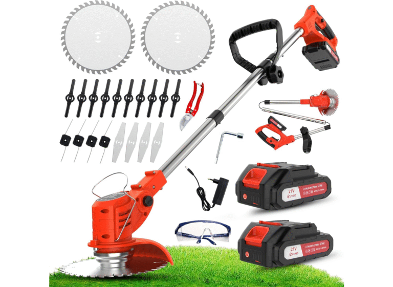 27,99€ Ahorras 53% – AMAZON – OUTIGO Cortacésped de batería inalámbrico, on 4 Tipos de Accesorios de Corte, 2 baterías de 21V, Plegable y Regulable, jardín y terraza. Corta fácilmente las malas hierbas y ramas no deseadas del jardín. Equipado con dos baterías de iones de litio recargables con cargador rápido, la tarea de deshierbe en el césped del jardín se puede completar de manera eficiente y sencilla.