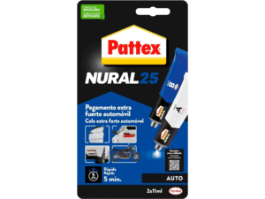 6,79€ Ahorras 50% – AMAZON – Pattex Nural 25 Pegamento extra fuerte auto, adhesivo resistente para la mayoría de materiales del automóvil, pegamento para coche rápido, 2 x 11 ml | Actúa en 5 min, Repara Carrocería, Resistente a Combustibles/Ácidos/Vibración, Soporta -30 a 150+ °C, Lijable y Mecanizable