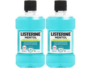 2,00€ Ahorras 65% – AMAZON – Listerine Enjuague Bucal, Mentol, 250 ml (Paquete de 2) Asegura hasta un 97% de la eliminación de bacterias que forman la placa dental: alcanza los lugares a los que el cepillo no llega Gracias a su contenido en flúor, fortalece los dientes y los protege contra las caries