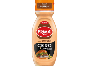 1,00€ Ahorras 58% – AMAZON – Prima Salsa Burger Cero, sin azúcares añadidos, 260 g. Sabor intenso y cremoso, sin renunciar al placer. Ideal para un estilo de vida saludable. Perfecta para todo tipo de platos: Acompaña hamburguesas, bocadillos, carnes o snacks con un toque sabroso y ligero.