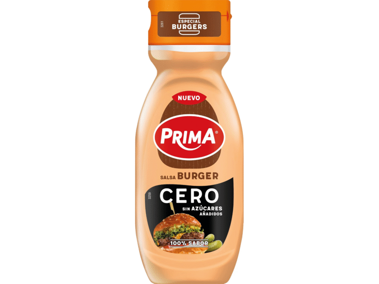 1,00€ Ahorras 58% – AMAZON – Prima Salsa Burger Cero, sin azúcares añadidos, 260 g. Sabor intenso y cremoso, sin renunciar al placer. Ideal para un estilo de vida saludable. Perfecta para todo tipo de platos: Acompaña hamburguesas, bocadillos, carnes o snacks con un toque sabroso y ligero.