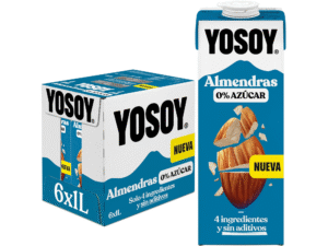 6,00€ Ahorras 54% – AMAZON – YOSOY Bebida Vegetal de Almendras Sin Azúcar, pack de 6 x 1L. agua, almendras (3 %), fibra cítrica y sal marina; 4 ingredientes y sin aditivos. Apta en caliente o frío, ideal para desayunos, café, cereales, batidos o recetas